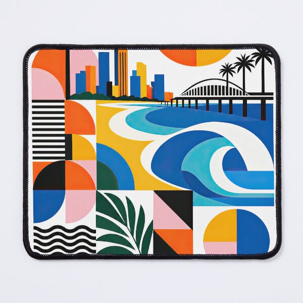 Item preview, Colorful geometric travel poster featuring Durban South Africa designed and sold by ckybe.