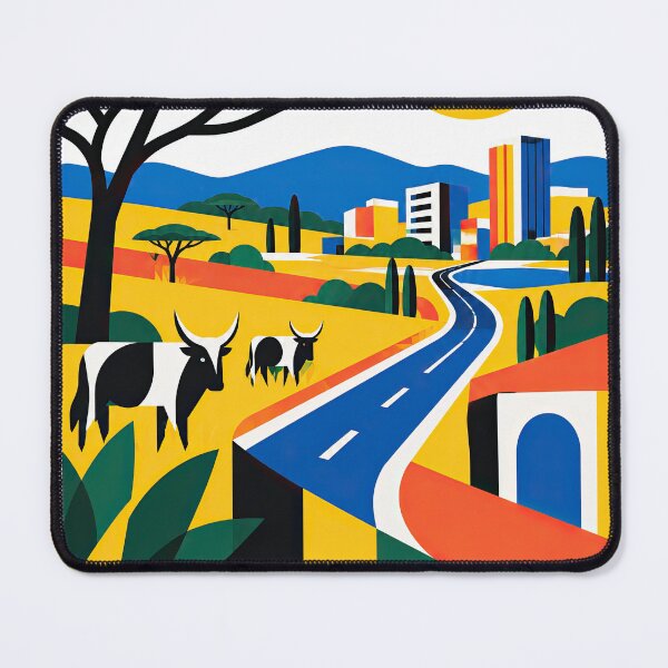 Item preview, Colorful flat illustration of a Rwandan landscape with designed and sold by ckybe.