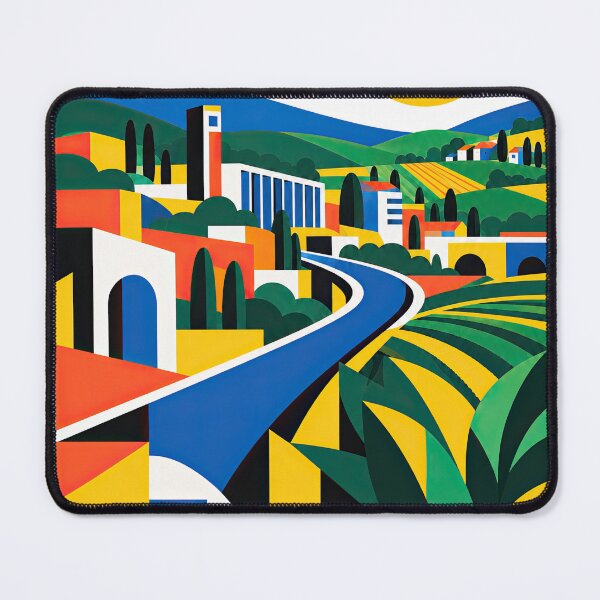 Item preview, Colorful geometric illustration of a Rwandan landscape with designed and sold by ckybe.