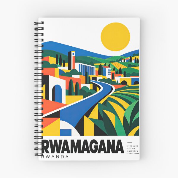 Item preview, Colorful geometric illustration of a Rwandan landscape with designed and sold by ckybe.