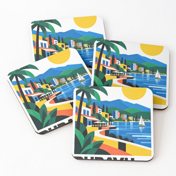 Item preview, Colorful retro travel poster showing Lake Kivu in designed and sold by ckybe.