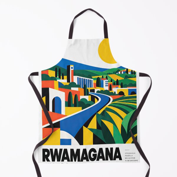 Item preview, Colorful geometric illustration of a Rwandan landscape with designed and sold by ckybe.
