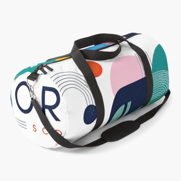 Item preview, Colorful geometric poster featuring a coastal harbor with designed and sold by ckybe.