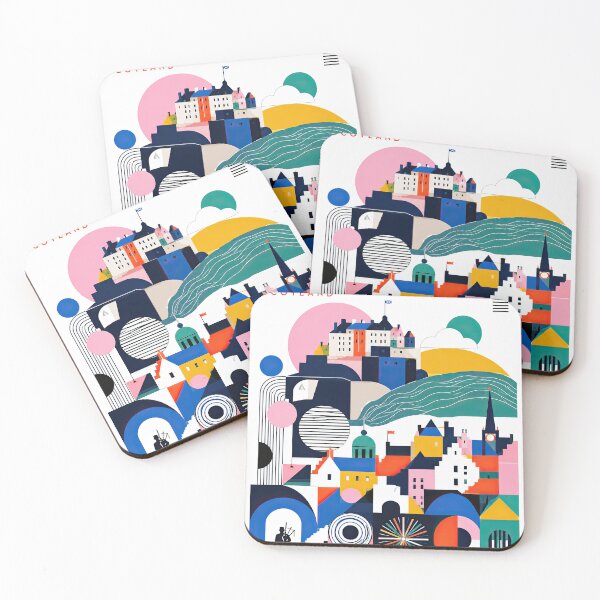 Item preview, Colorful geometric illustration of Edinburgh, Scotland, featurin designed and sold by ckybe.