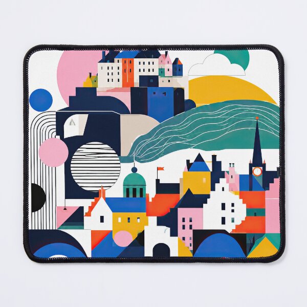 Item preview, Colorful geometric illustration of Edinburgh, Scotland, featurin designed and sold by ckybe.