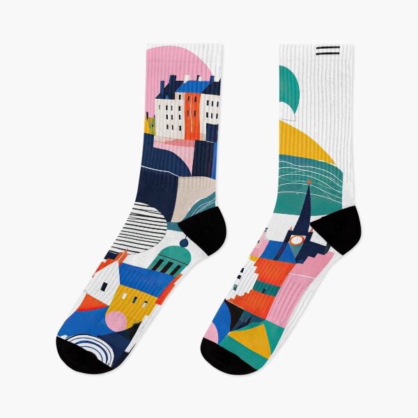 Item preview, Colorful geometric illustration of Edinburgh, Scotland, featurin designed and sold by ckybe.