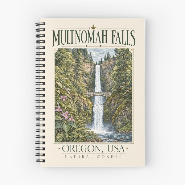 Item preview, Multnomah Falls, Oregon, USA [Vintage Illustration] designed and sold by elektronen.