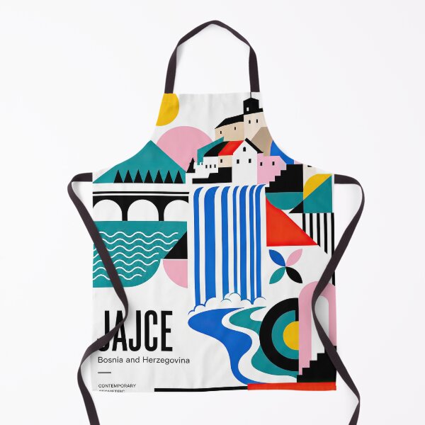 Item preview, Geometric travel poster depicting Jajce, Bosnia and Herzegovina, designed and sold by ckybe.
