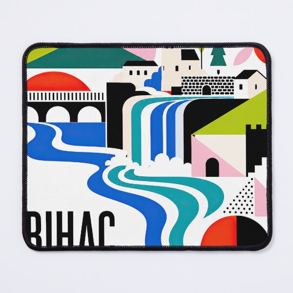 Item preview, Geometric BIHAC city poster depicting a stylized waterfall, designed and sold by ckybe.