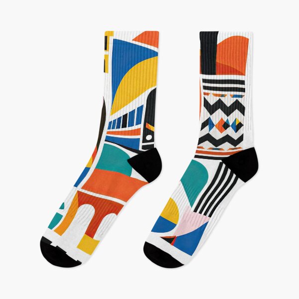 Item preview, Colorful geometric poster depicting Senegalese-inspired architec designed and sold by ckybe.