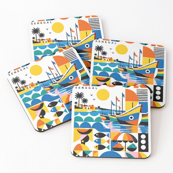 Item preview, Colorful geometric Senegal travel poster featuring a traditional designed and sold by ckybe.
