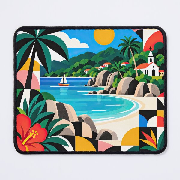 Item preview, Colorful tropical Seychelles travel poster featuring a turquoise designed and sold by ckybe.