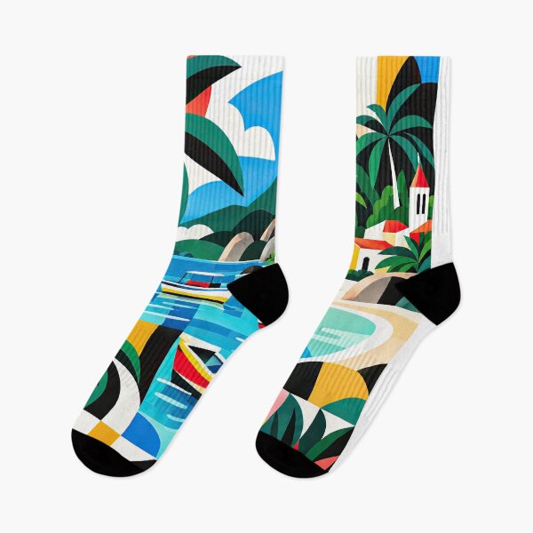 Item preview, Colorful geometric travel poster depicting Anse Royale, Seychell designed and sold by ckybe.