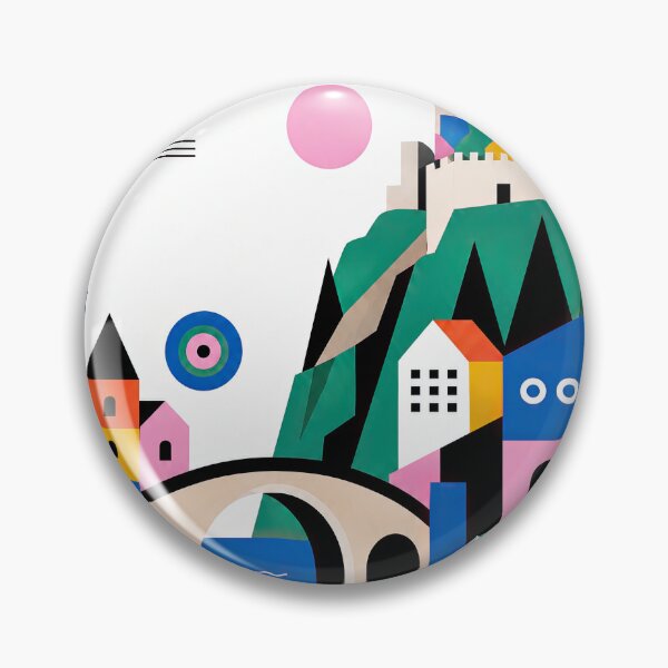 Item preview, Colorful geometric illustration of Uzice, Serbia featuring a designed and sold by ckybe.