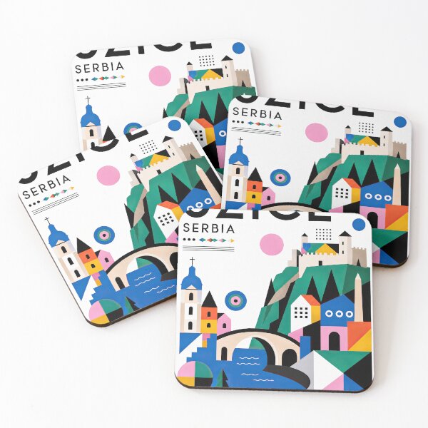 Item preview, Colorful geometric illustration of Uzice, Serbia featuring a designed and sold by ckybe.