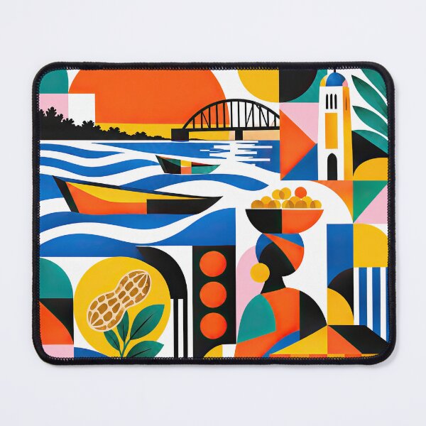 Item preview, Colorful geometric Senegal-inspired illustration featuring boats designed and sold by ckybe.
