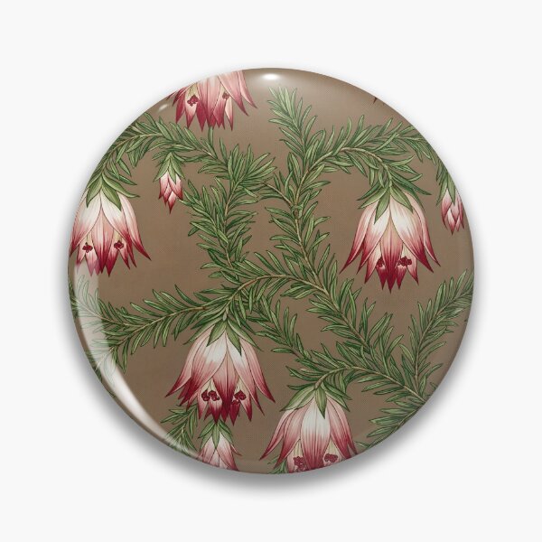 Item preview, Drooping Pink Qualup Bell Taupe Botanical Pattern designed and sold by Studio BC.