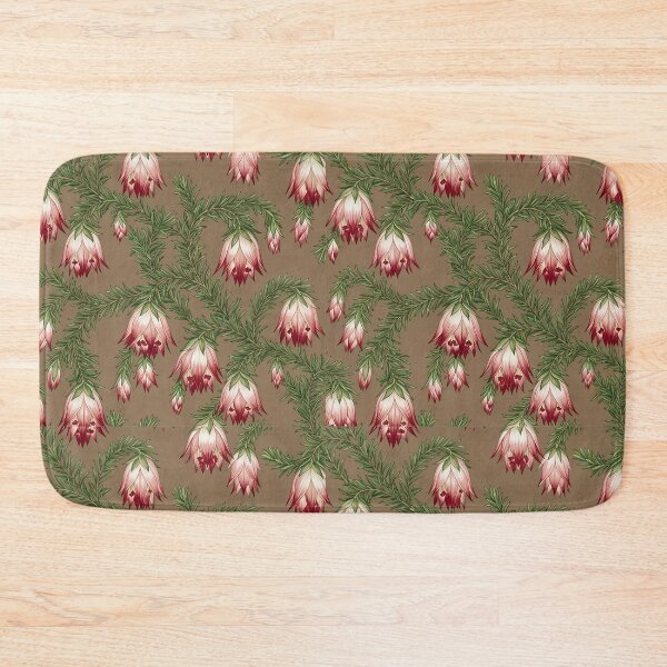 Item preview, Drooping Pink Qualup Bell Taupe Botanical Pattern designed and sold by Studio BC.