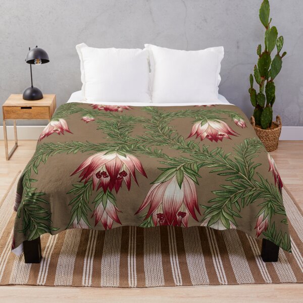 Item preview, Drooping Pink Qualup Bell Taupe Botanical Pattern designed and sold by Studio BC.