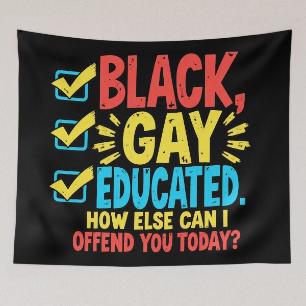 Item preview, Black Gay Educated Funny LGBT Pride designed and sold by nasr-say.