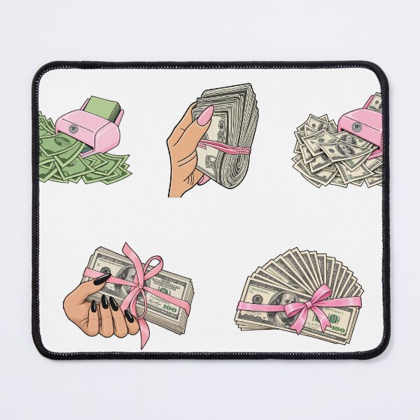 Item preview, Pink Money Sticker Sheet – Cash, Bows & Money Printers coquette illustration designed and sold by olwethubusiness.