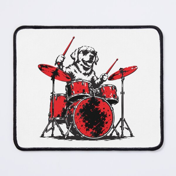 Item preview, Cool Golden Retriever Playing Drums designed and sold by BrownHorse90s.