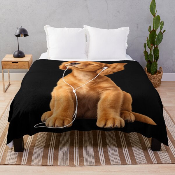 Item preview, Blissful Golden Retriever with Earbuds designed and sold by nasr-say.