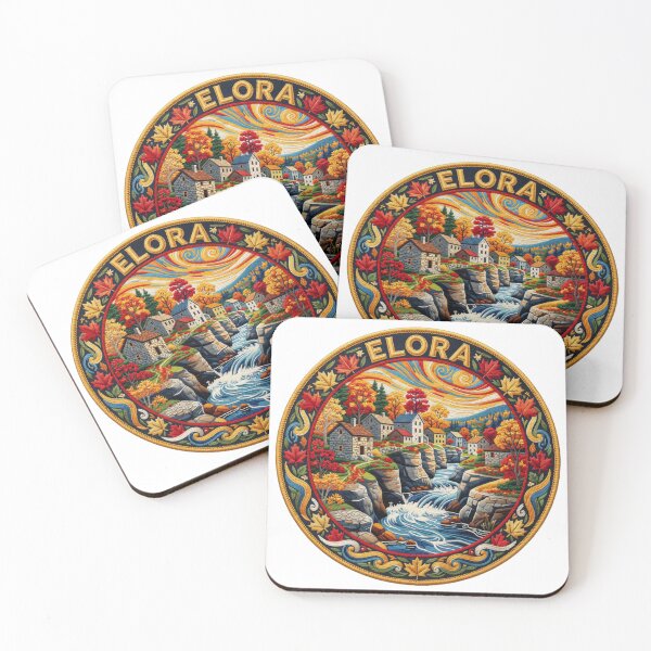 Item preview, Elora Ontario Canada Gorge Stone Village Embroidered Patch Sticker designed and sold by Imaginarium of Chaos falcon88 .