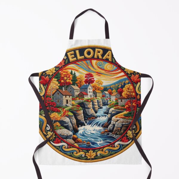 Item preview, Elora Ontario Canada Gorge Stone Village Embroidered Patch Sticker designed and sold by Imaginarium of Chaos falcon88 .