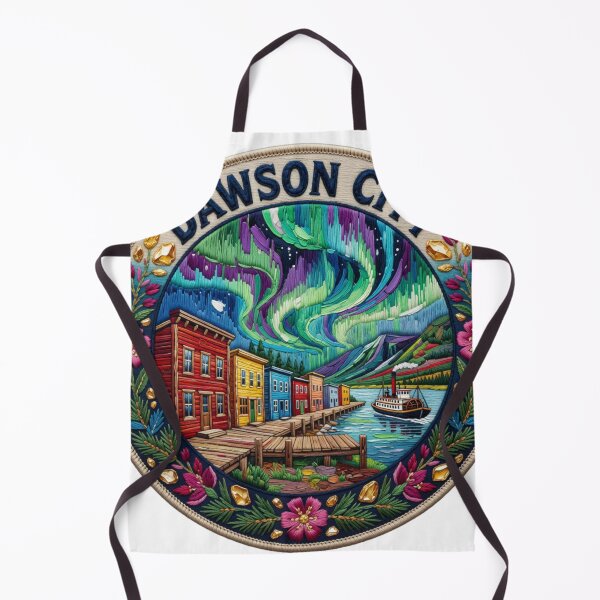 Item preview, Dawson City Yukon Canada Gold Rush Town Embroidered Patch Sticker designed and sold by Imaginarium of Chaos falcon88 .