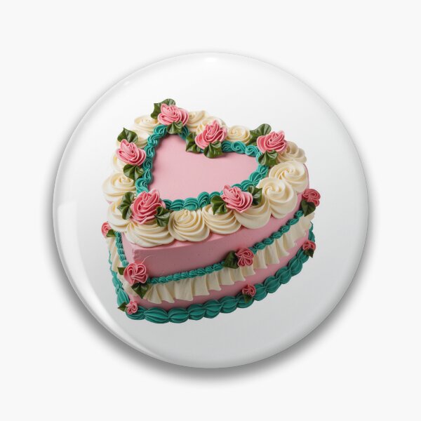 Item preview, Vintage Pink Heart Rose Ruffle Cake designed and sold by deisgnsbyshane.