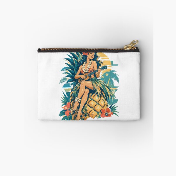 Item preview, Retro Hula Girl on Giant Pineapple designed and sold by Pineapple-Tree.