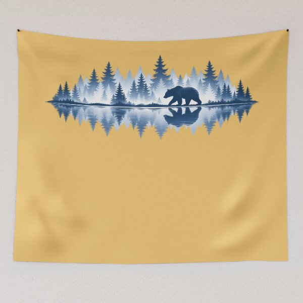 Item preview, Blue Bear in Misty Forest Reflection designed and sold by nasr-say.