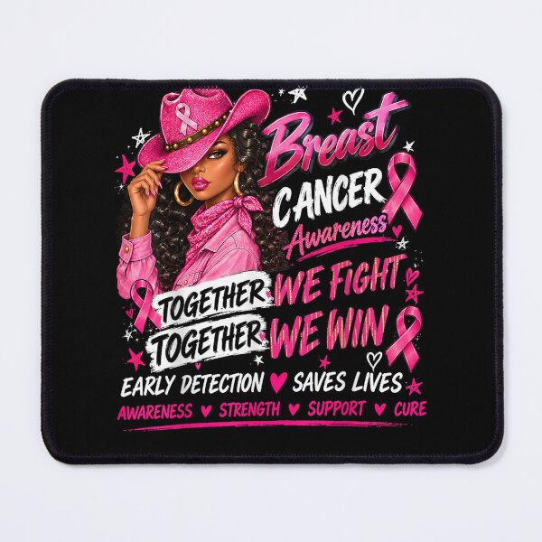Item preview, Women Black African American Breast Cancer Pink Support Girl designed and sold by leevekaArt.