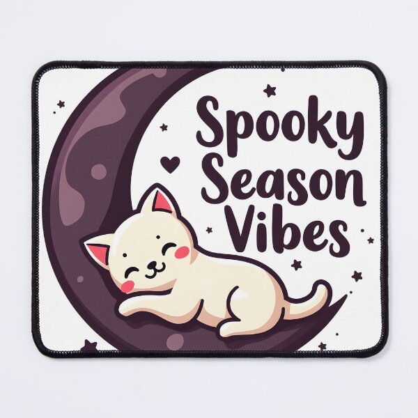 Item preview, spooky season vibe cute cat with moon happy halloween designed and sold by Panya-Design.