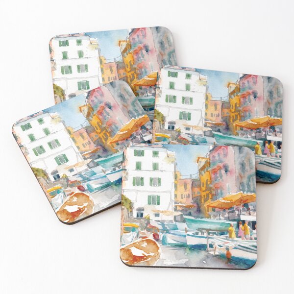 Item preview, Riomaggiore Street with Boats designed and sold by caracatita75.