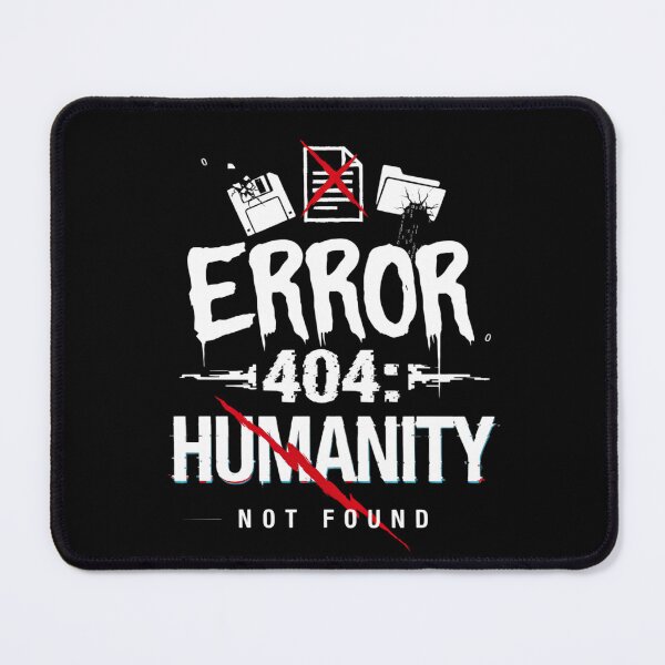 Item preview, Humanity Crossed Out Red Slash Glitch Text AI Takeover Dystopian Cyberpunk Streetwear Design designed and sold by DarylWelsh2024.