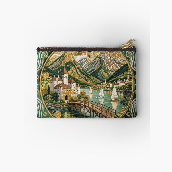 Item preview, Gmunden Austria Traunsee Lakeside Castle Embroidered Patch Sticker designed and sold by Imaginarium of Chaos falcon88 .
