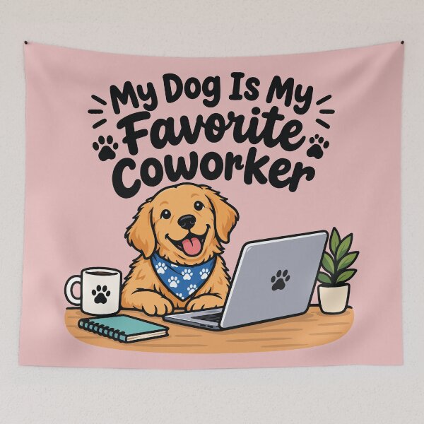 Item preview, My Dog Is My Favorite Coworker WFH Golden Retriever designed and sold by BrownHorse90s.