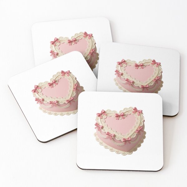 Item preview, Vintage Pink Heart Cake With Eyelet Lace designed and sold by deisgnsbyshane.