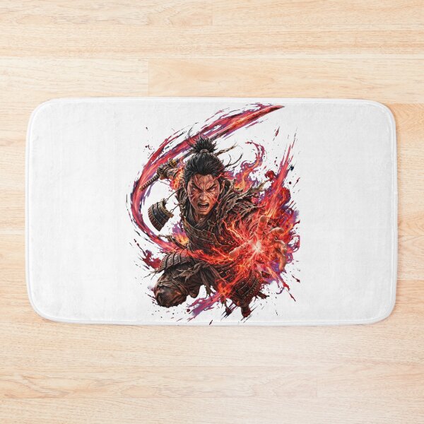 Item preview, Unleash The Fury - Epic Samurai Warrior with Flaming Katana & Ink Splatter Art designed and sold by  One City Two Children Studio.