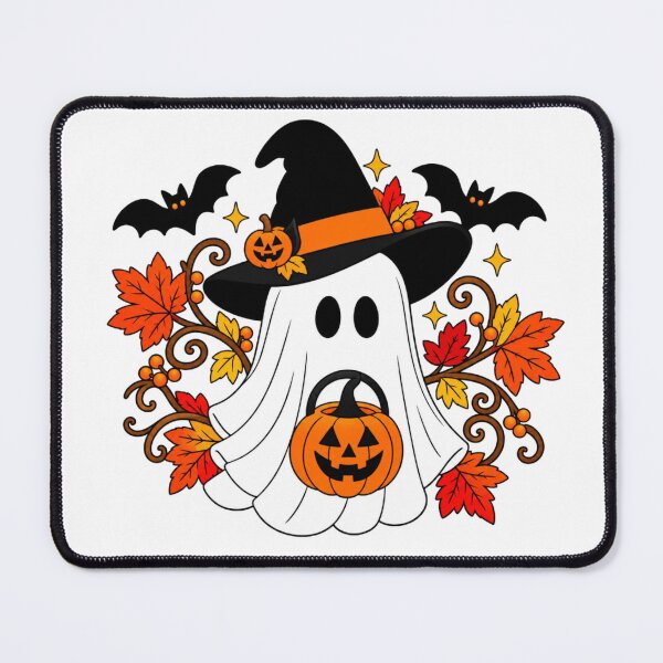 Item preview, Halloween Ghost Witch Pumpkin Autumn Leaves designed and sold by Thread&Fable.