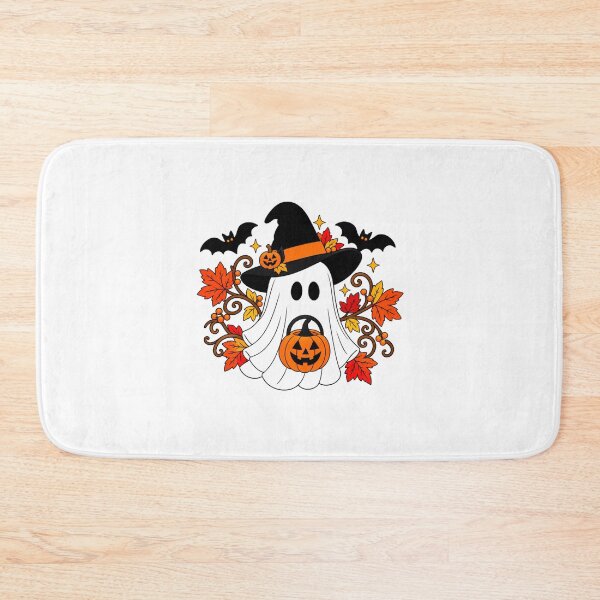 Item preview, Halloween Ghost Witch Pumpkin Autumn Leaves designed and sold by Thread&Fable.