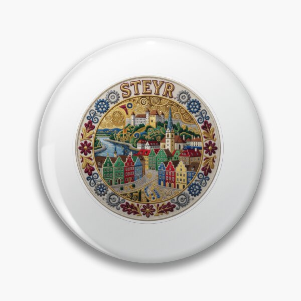 Item preview, Steyr Austria Historic Old Town Rivers Embroidered Patch Sticker designed and sold by Imaginarium of Chaos falcon88 .