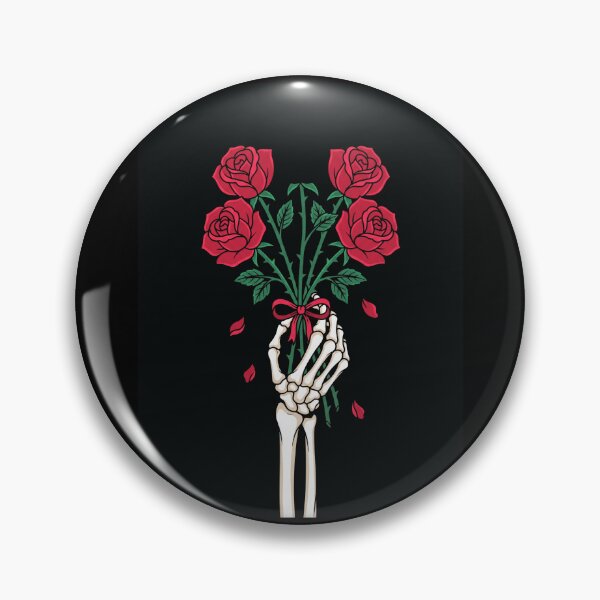 Item preview, Skeleton Hand Red Rose Bouquet Gothic Art designed and sold by digizonebydas.