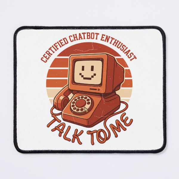 Item preview, Certified Chatbot Enthusiast Retro Computer Telephone Funny AI Lover Vintage Sunset Design designed and sold by DarylWelsh2024.