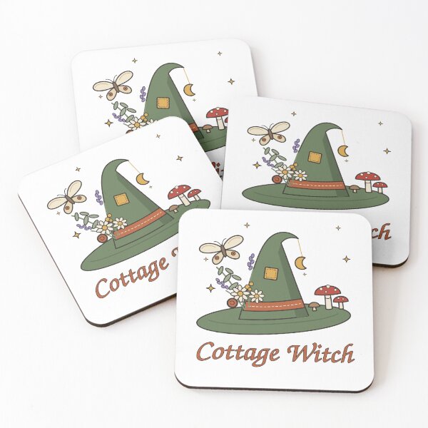 Item preview, Witchy Cottagecore Hat – Mushrooms, Moth and Wildflower Witch Design designed and sold by Aurora Prints.