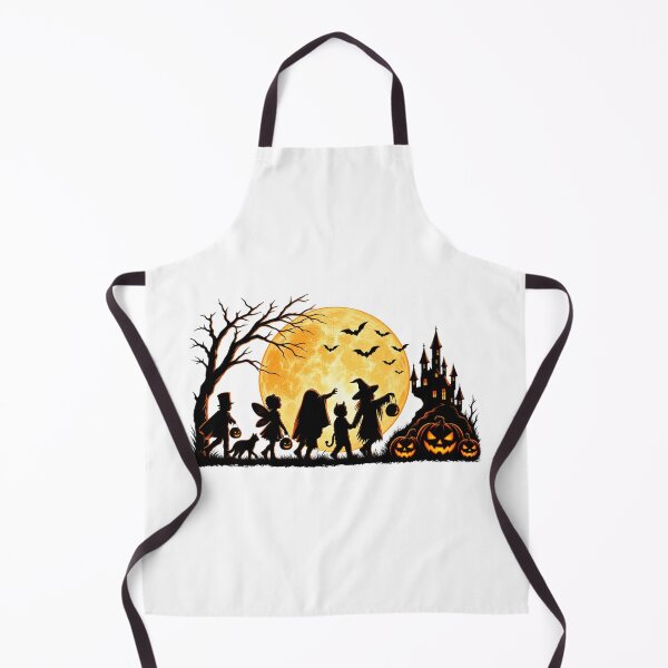 Item preview, Halloween Trick or Treat Silhouette – Haunted Castle and Full Moon designed and sold by CreativeNest Prints.