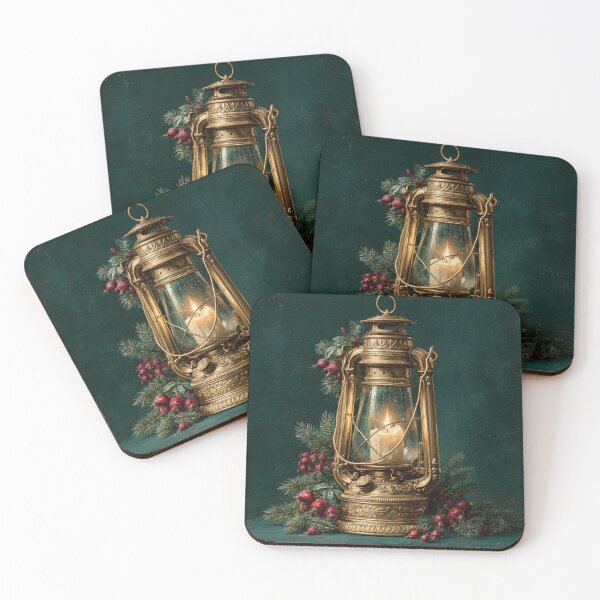 Item preview, Victorian Christmas Lantern with Evergreen and Berries designed and sold by Hoity-Toity.