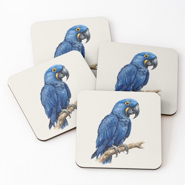 Item preview, Hyacinth Macaw Deep Blue Tropical Parrot Watercolor Art designed and sold by VibeShift Studio.